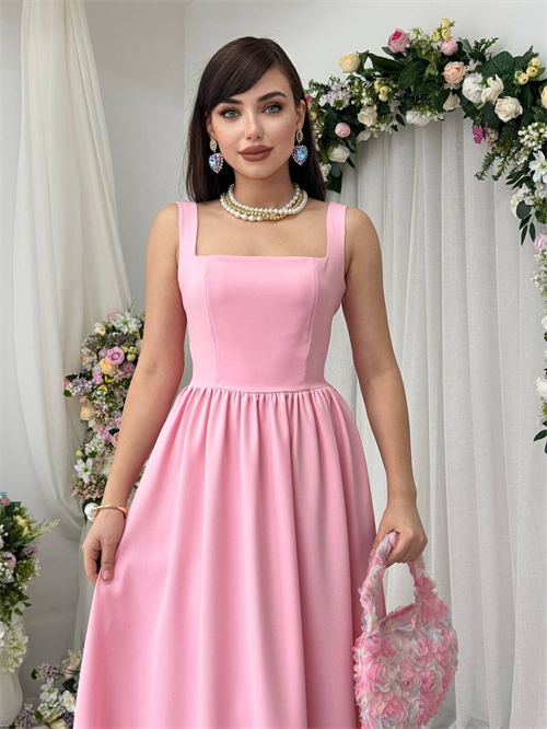 Wholesale Pink Dinas Dress with Bow Detail