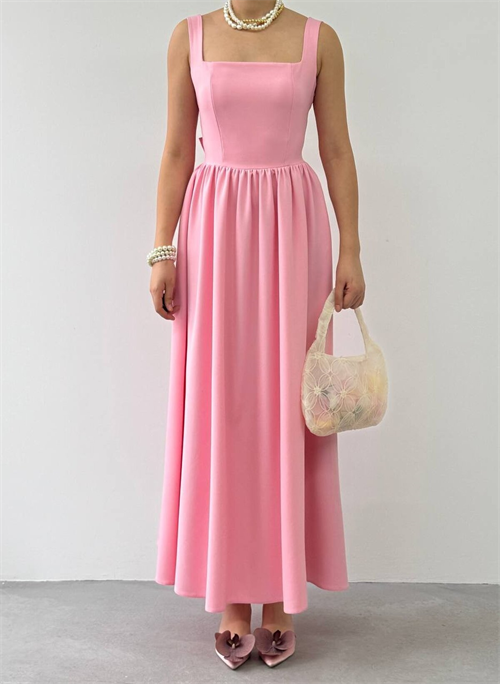 Wholesale Pink Dinas Dress with Bow Detail