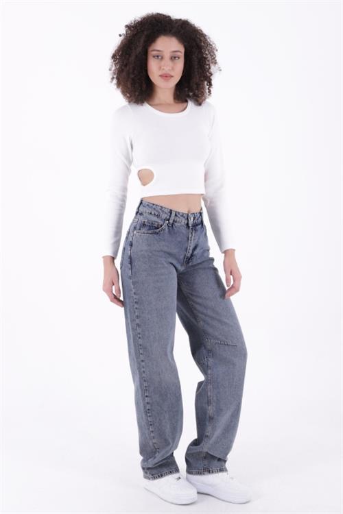 Dizi Pensli Baggy Kot Pantolon 7050-01-(26-29)