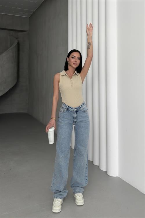 Dizi Pensli Baggy Kot Pantolon 7088-14-(26-31)