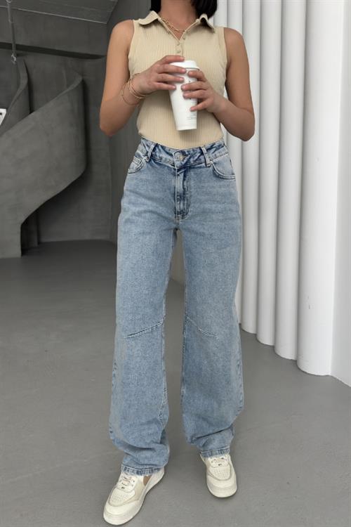 Dizi Pensli Baggy Kot Pantolon 7088-14-(26-31)