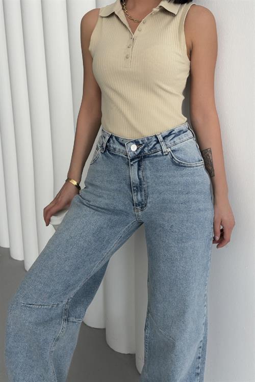 Dizi Pensli Baggy Kot Pantolon 7088-14-(26-31)