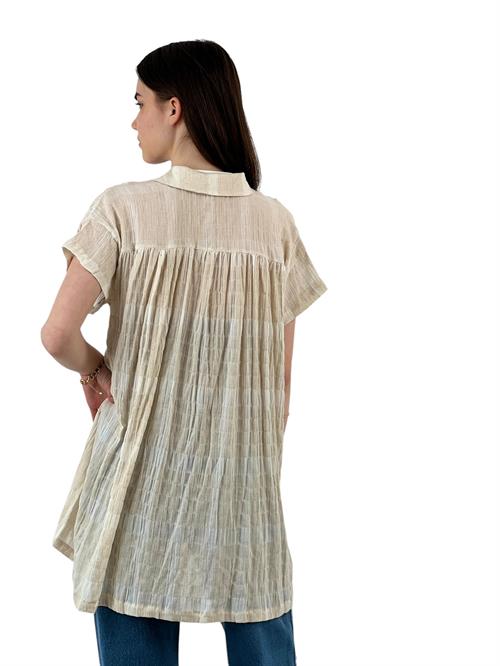 Natural Textured Short Sleeve Shirt