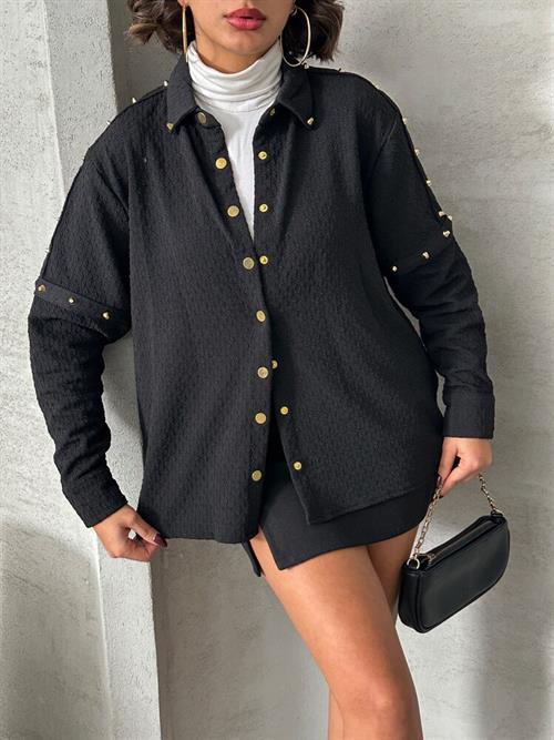 Wholesale Shirt with Drop Detail - Black