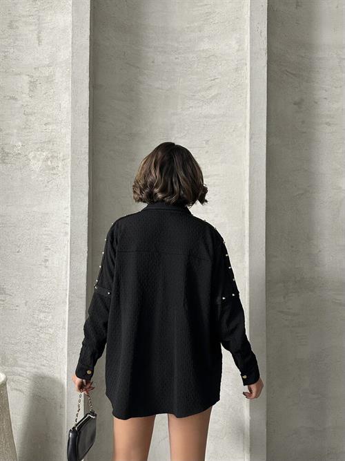 Wholesale Shirt with Drop Detail - Black