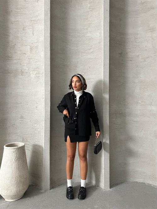 Wholesale Shirt with Drop Detail - Black