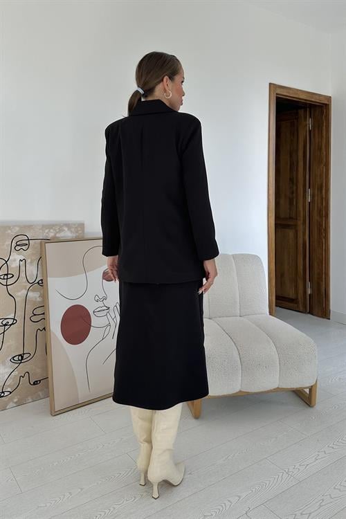 Wholesale Black Blazer and Skirt Suit