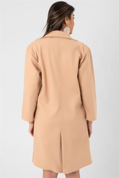 Buttoned Pocket Cashmere Wholesale Jacket - Camel