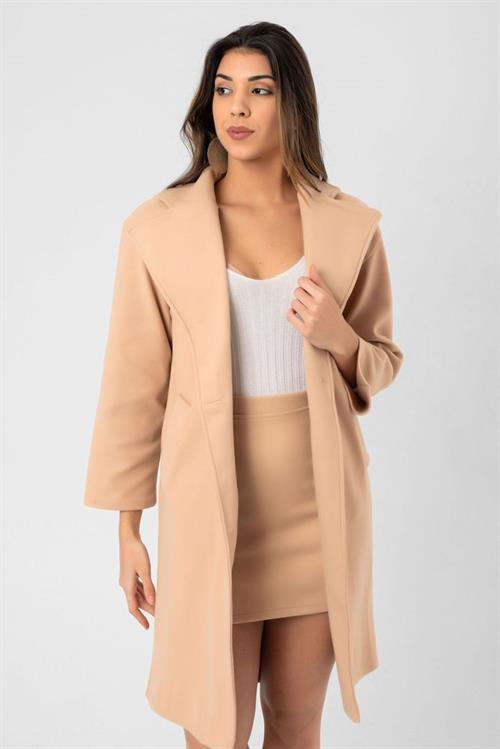 Buttoned Pocket Cashmere Wholesale Jacket - Camel