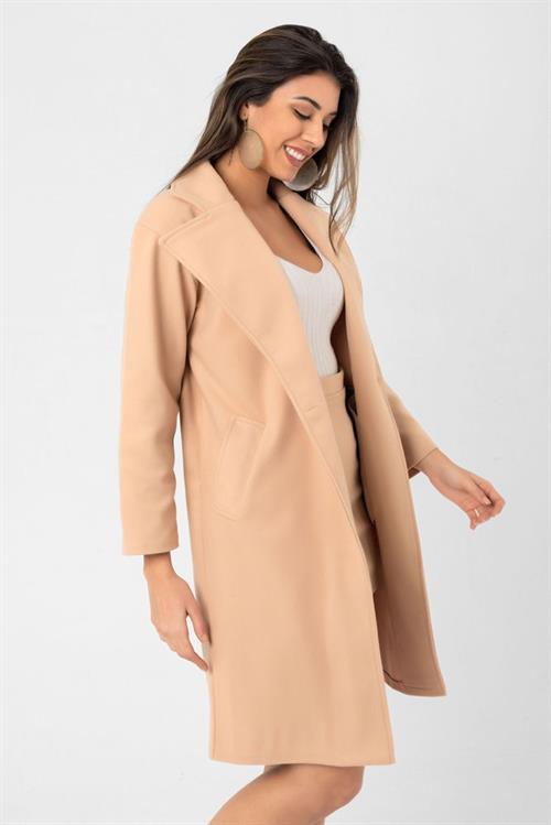 Buttoned Pocket Cashmere Wholesale Jacket - Camel