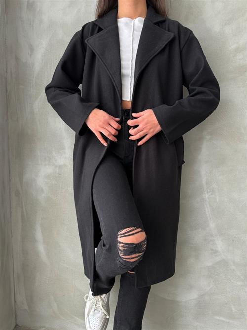 Buttoned Pockets Cashmere Wholesale Jacket - Black