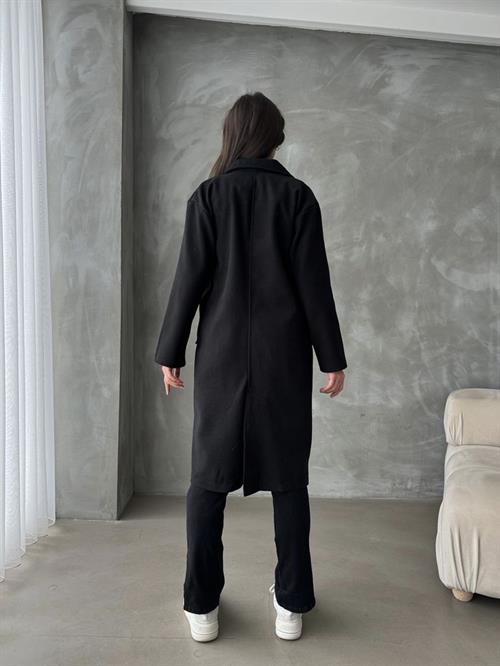 Buttoned Pockets Cashmere Wholesale Jacket - Black