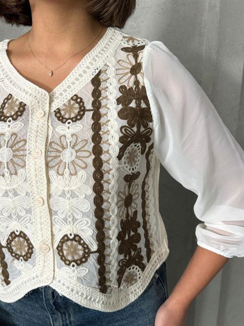 Buttoned Short Wholesale Shirt - Stone