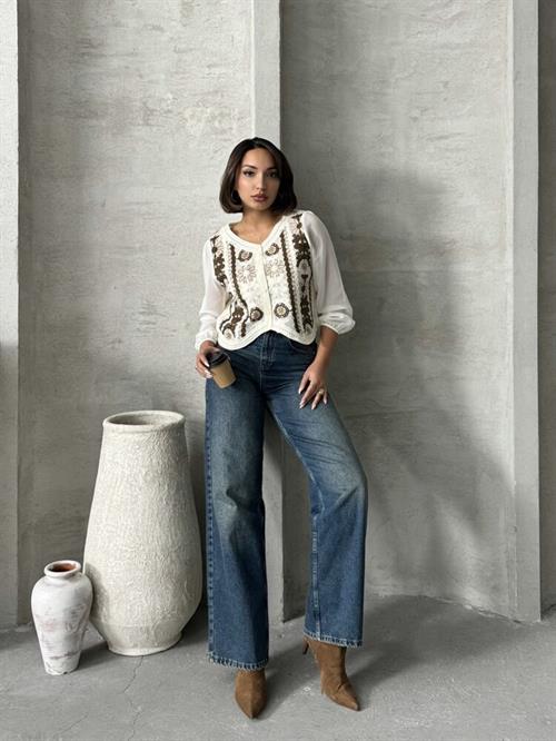 Buttoned Short Wholesale Shirt - Stone