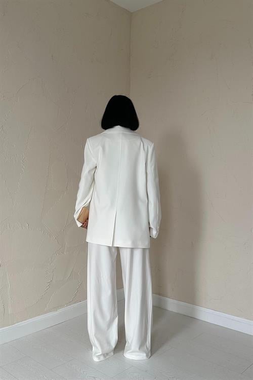 Wholesale Ecru Classic Blazer, Vest, and Pants Suit