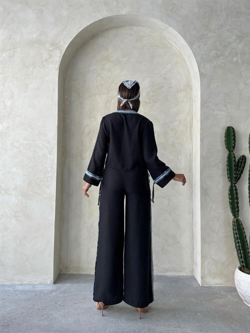 F 1890 Denim Striped Trousers - Black