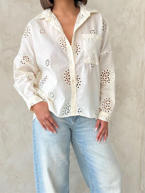 F 1895 EMBROIDERED SHIRT - LIGHT STONE
