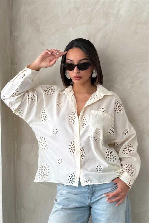 F 1895 EMBROIDERED SHIRT - LIGHT STONE