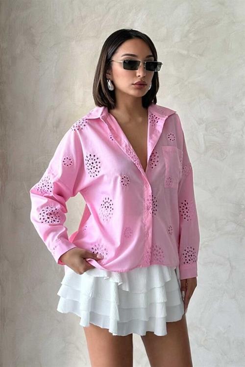 F 1895 EMBROIDERED SHIRT - PINK