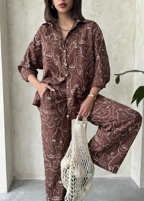 F 1899 EMBROIDERED SHIRT - BROWN
