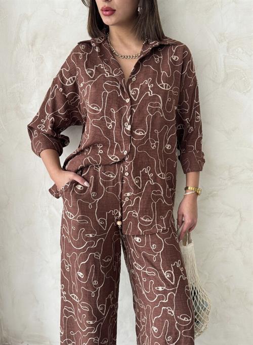 F 1899 EMBROIDERED SHIRT - BROWN