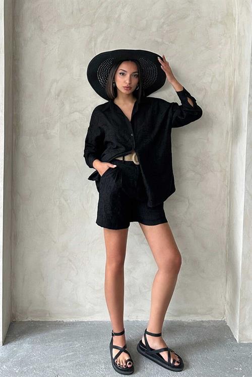 F 1899 EMBROIDERED SHIRT - BLACK BLACK