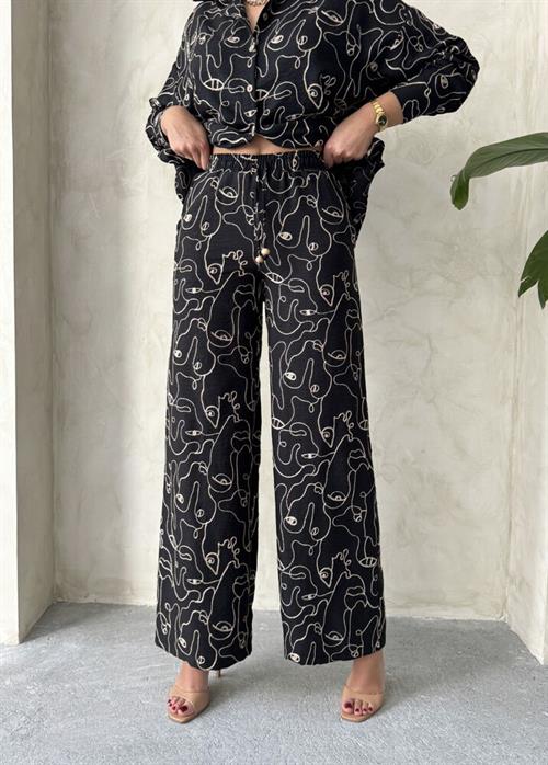 F 1900 EMBROIDERED TROUSERS - BLACK