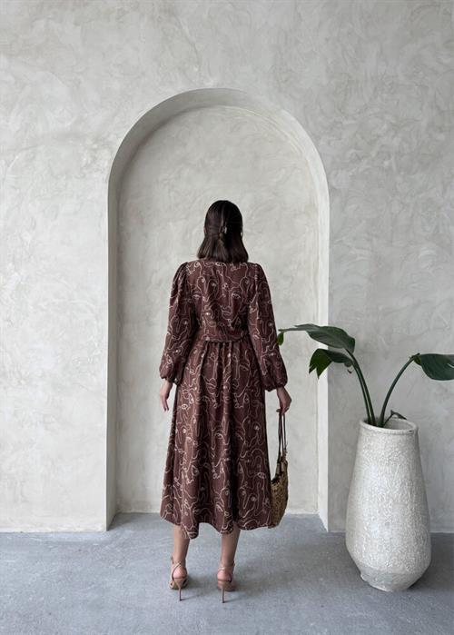 F 1901 EMBROIDERED SKIRT - BROWN