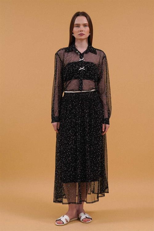 F 1906 BOW DETAIL POOL SKIRT - BLACK
