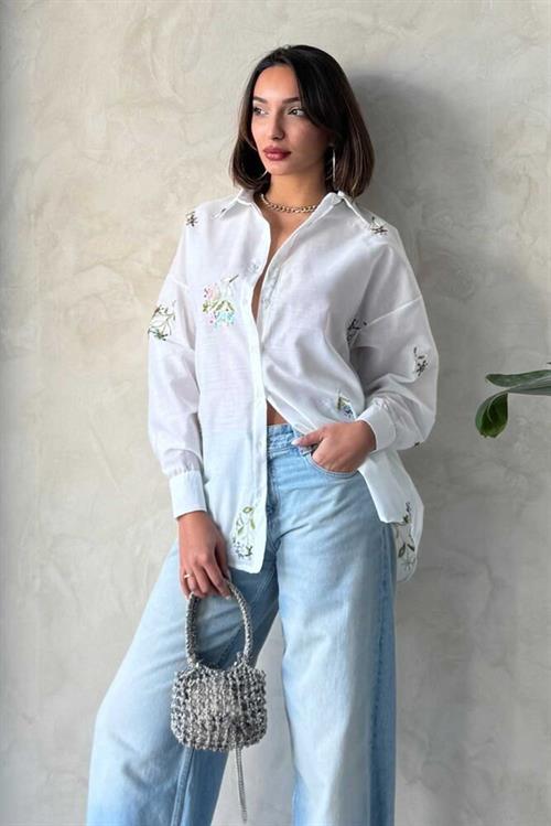 Embroidered Shirt - Cream