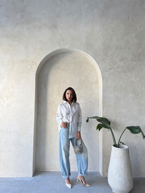 Embroidered Shirt - Cream