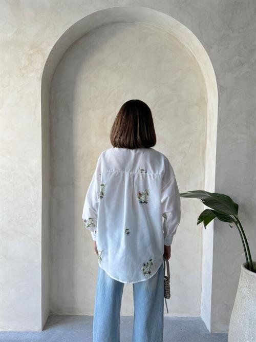 Embroidered Shirt - Cream