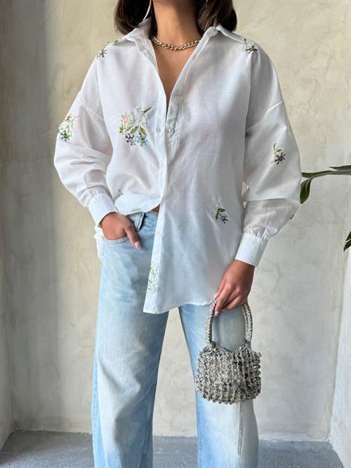 Embroidered Shirt - Cream