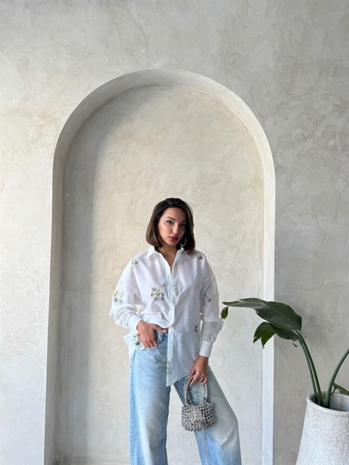 Embroidered Shirt - Cream