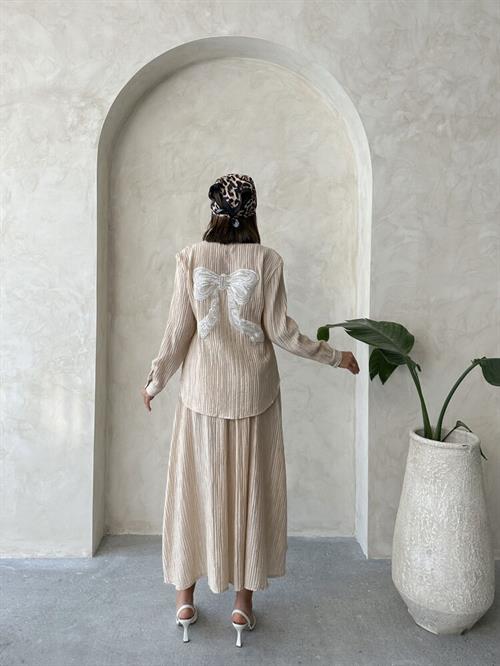 F 1910 PLEATED SKIRT - STONE