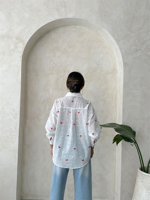 F 1912 EMBROIDERED EMBROIDERY SHIRT - RED