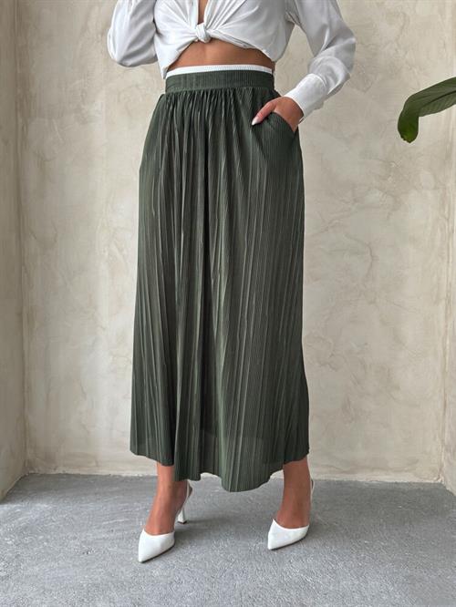 F 1913 PLEATED SKIRT - KHAKI