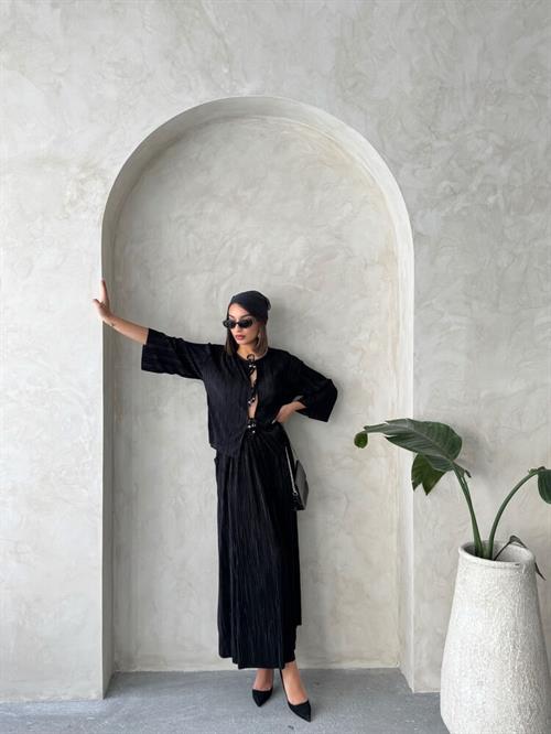 F 1913 PLEATED SKIRT - BLACK