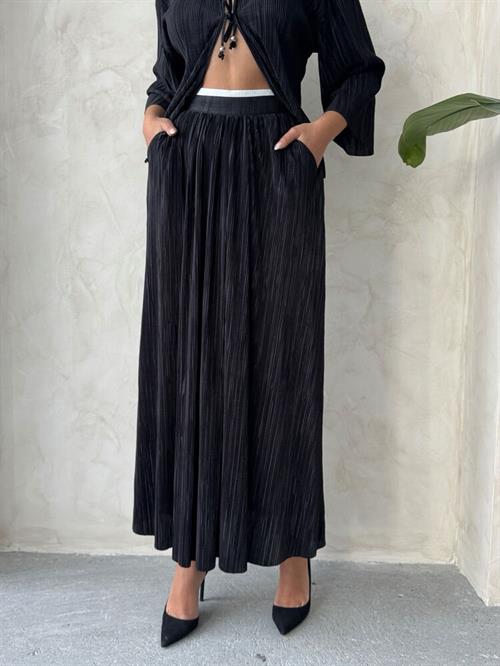 F 1913 PLEATED SKIRT - BLACK