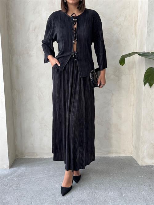 F 1913 PLEATED SKIRT - BLACK