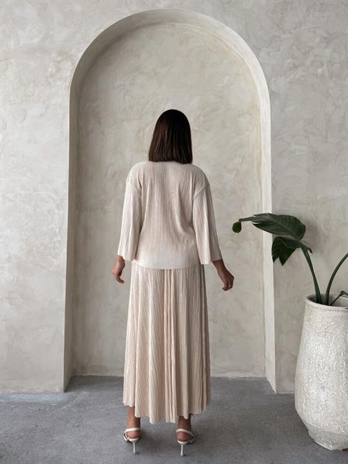 F 1913 PLEATED SKIRT - STONE