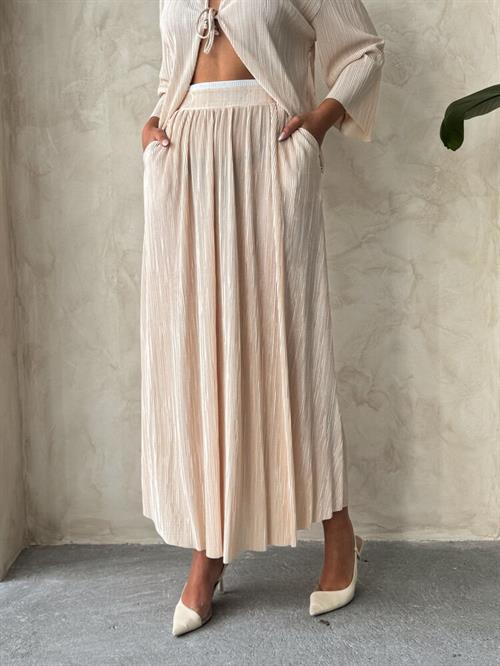 F 1913 PLEATED SKIRT - STONE