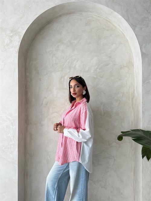 F 1917 STRIPED LINEN SHIRT - DARK POWDER