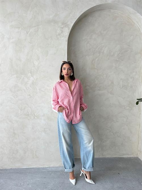 F 1917 STRIPED LINEN SHIRT - DARK POWDER