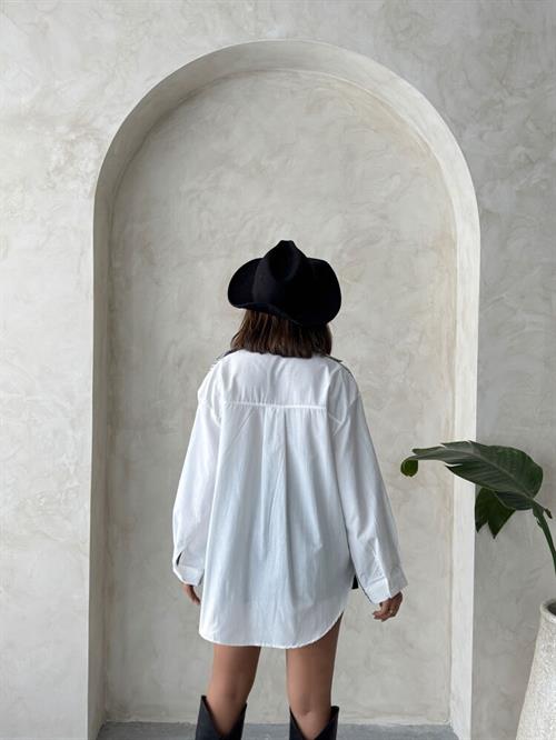 F 1917 STRIPED LINEN SHIRT - BLACK