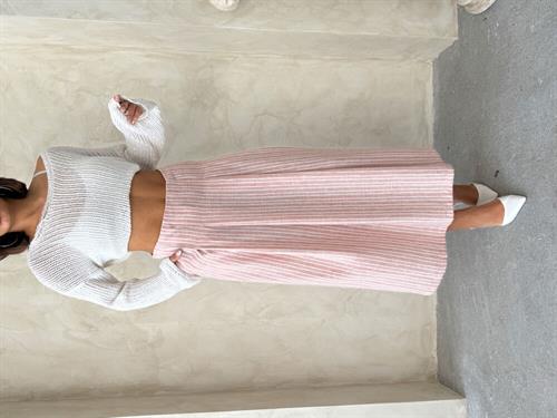 F 1918 STRIPED LINEN SKIRT - DARK POWDER