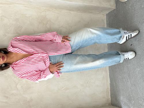 F 1919 STRIPED LINEN SHIRT - Fuchsia