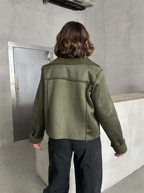 F Suede Plush Wholesale Coat - Khaki Khaki