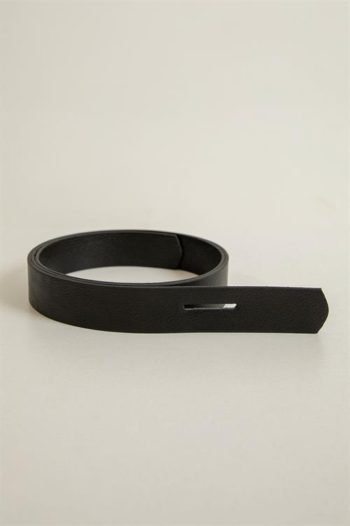 Faux Leather Fabric Gateway Womens Belt-Black