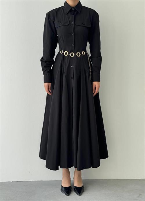 Feris Button Detailed Dress